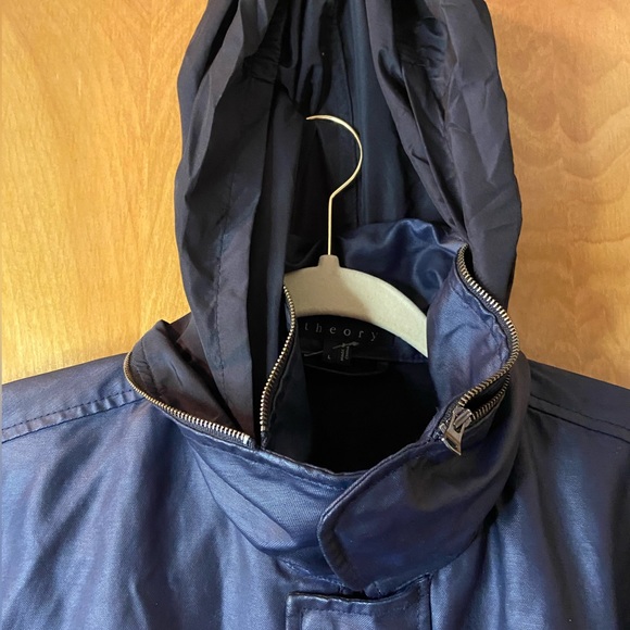 Theory navy blue resin jkt large - Picture 2 of 11
